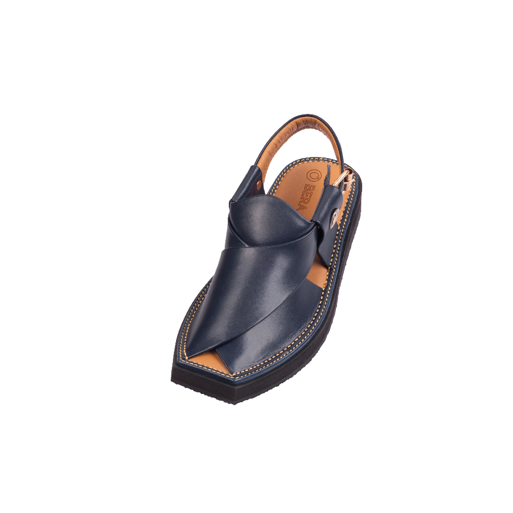 Khan Chappal Blue Plain BERA Culturing Happiness