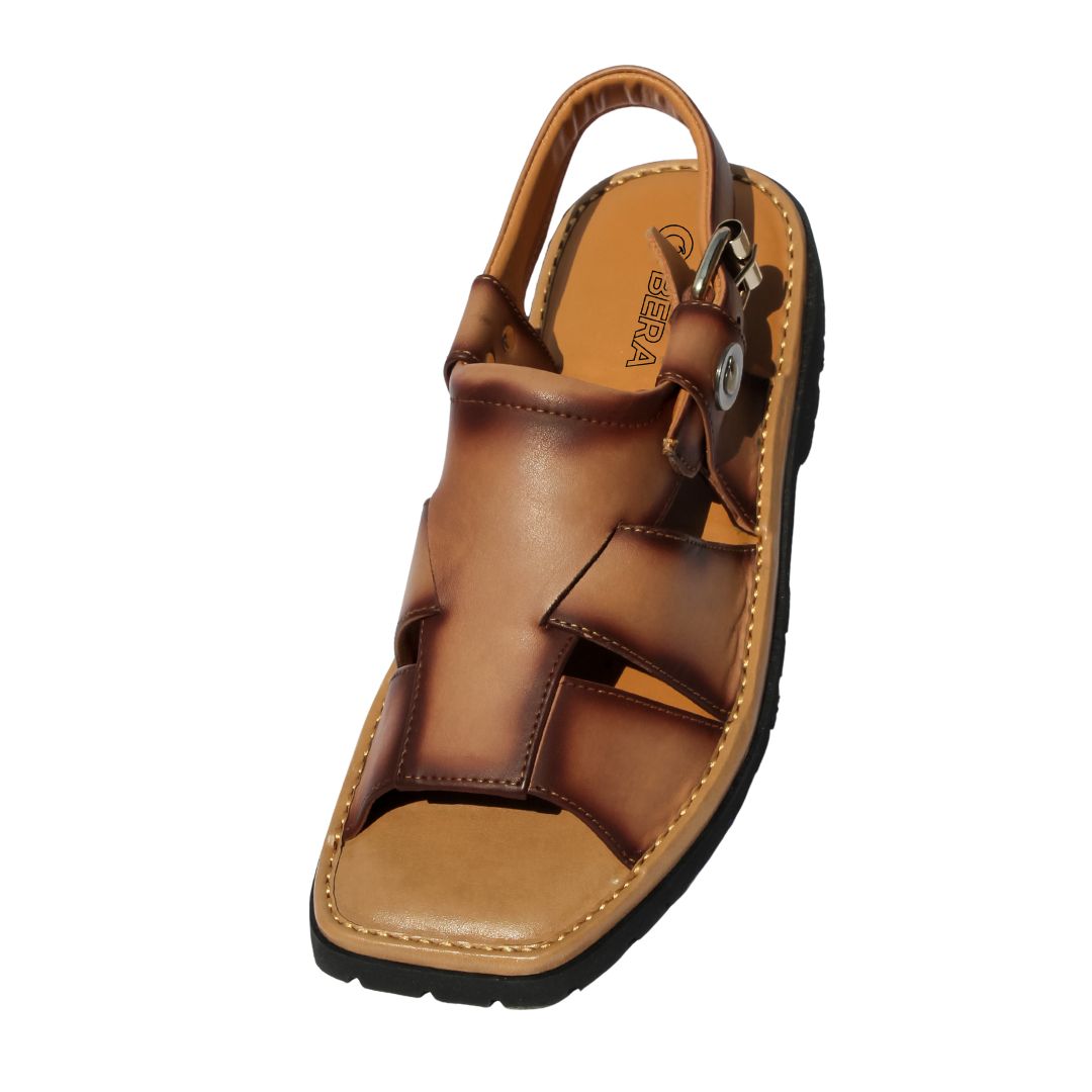 Bera Men’s Sandals in Brown - Front view displaying premium leather and modern style