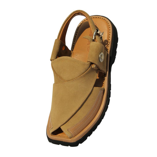 Vibram sole suede traditional camel peshawari chappal