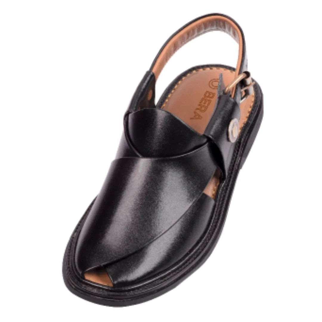 Comfortable and elegant Peshawari Chappal
Black Round Shape 
