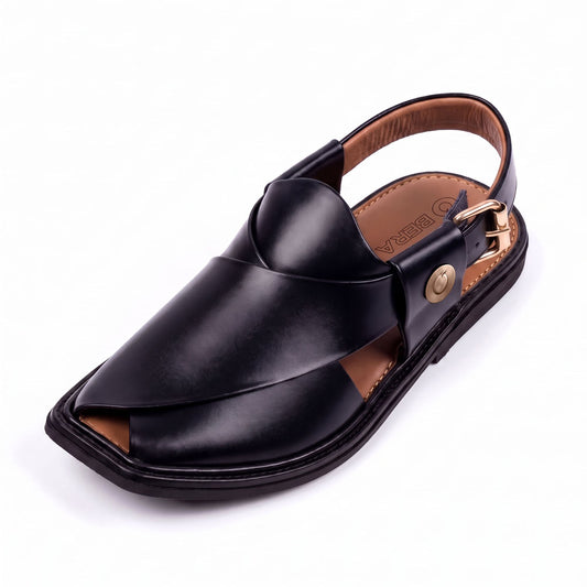 Black Traditional Peshawari Men Chappal