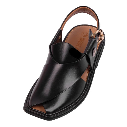 Black Traditional Peshawari Men Chappal