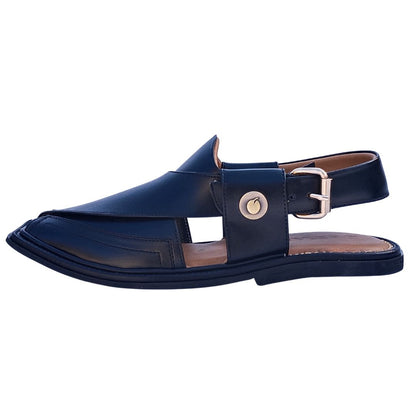 black traditional peshawari chappals made from premium cow leather 