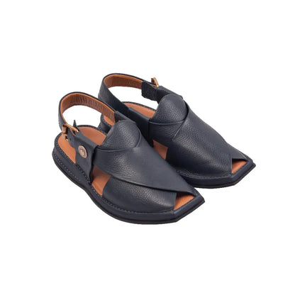 Blue LightWeight Men Peshawari Chappal side view