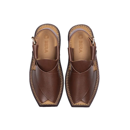 Burgundy T Shape Peshawari Chappals top view
