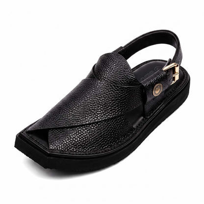 Black Dot kaptaan Peshawari Chappal for men front view