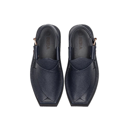 Khan Blue Dot Peshawai Chappal Top View