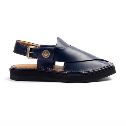 Khan Chappal Blue Plain