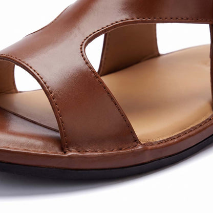 Kohati chappals for men showing the side profile and traditional leather craftsmanship
