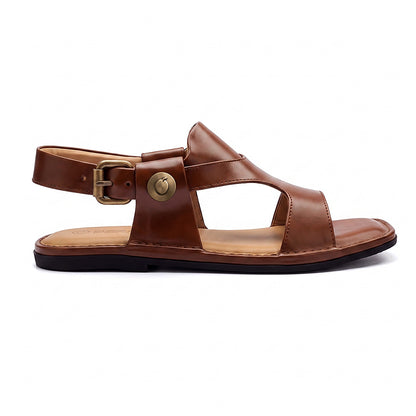 Kohati chappals for men showing the front design and leather craftsmanship