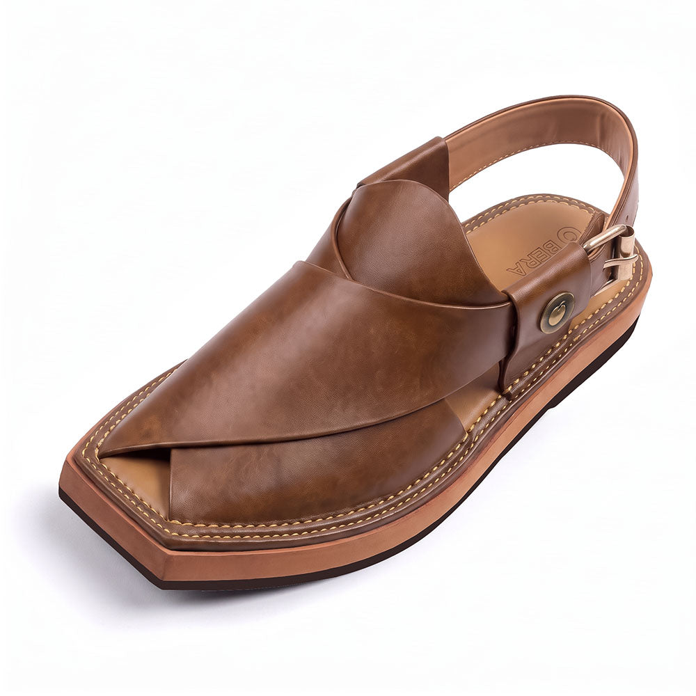 Bera Nue Brown Kaptaan Peshawari Chappal for men