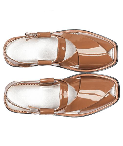 beige ladies peshawari chappal side view