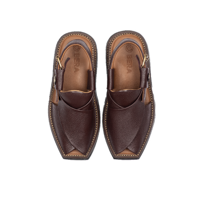 maroon light weight peshawari chappal for men top view